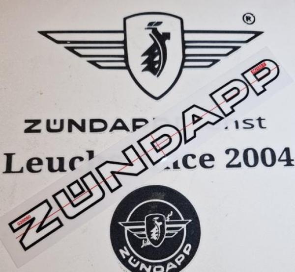 Zündapp Lackfilm Weiß/Schwarzer rand 2x20cm für Tank mit Fadenkreuz zum perfekten aufbringen ,Transfer